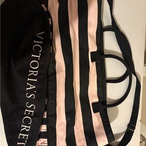 Victoria's Secret Pink and Black Striped Tote